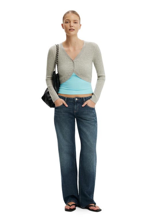Cotton On Ls Cable Micro Cardi In Gray
