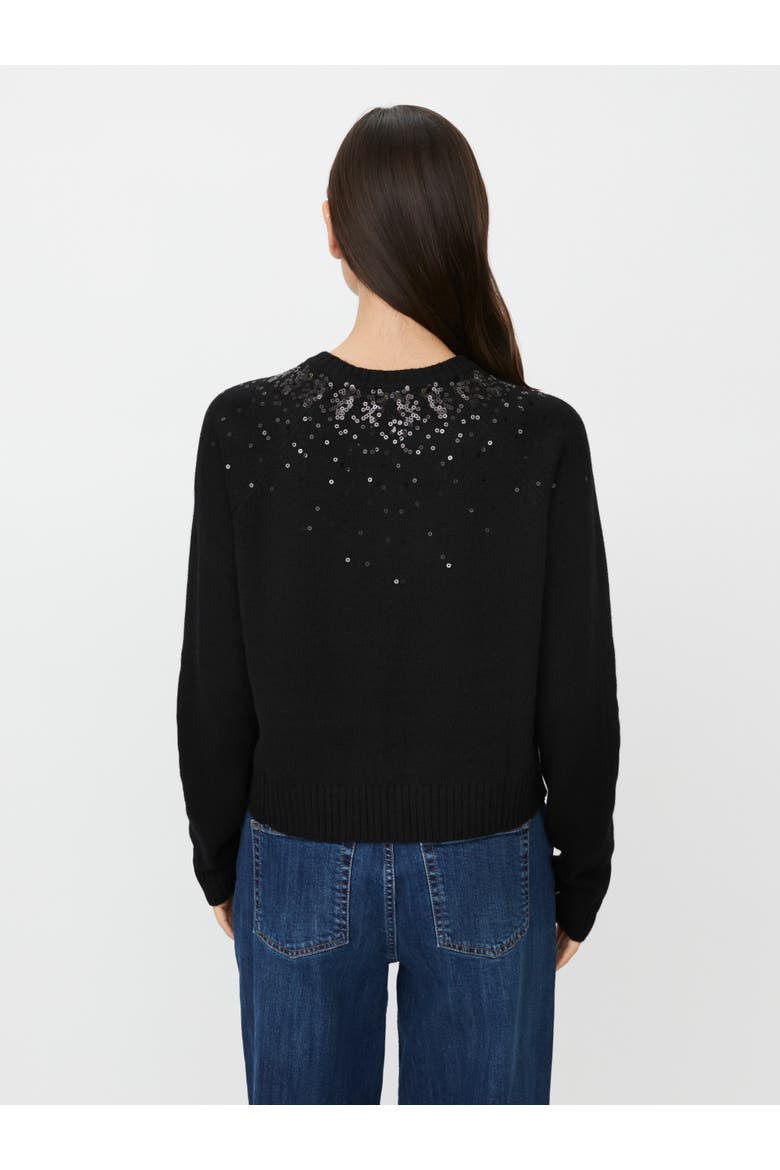 Malitana Sequined Button Front Cardigan, Alternate, color, Black