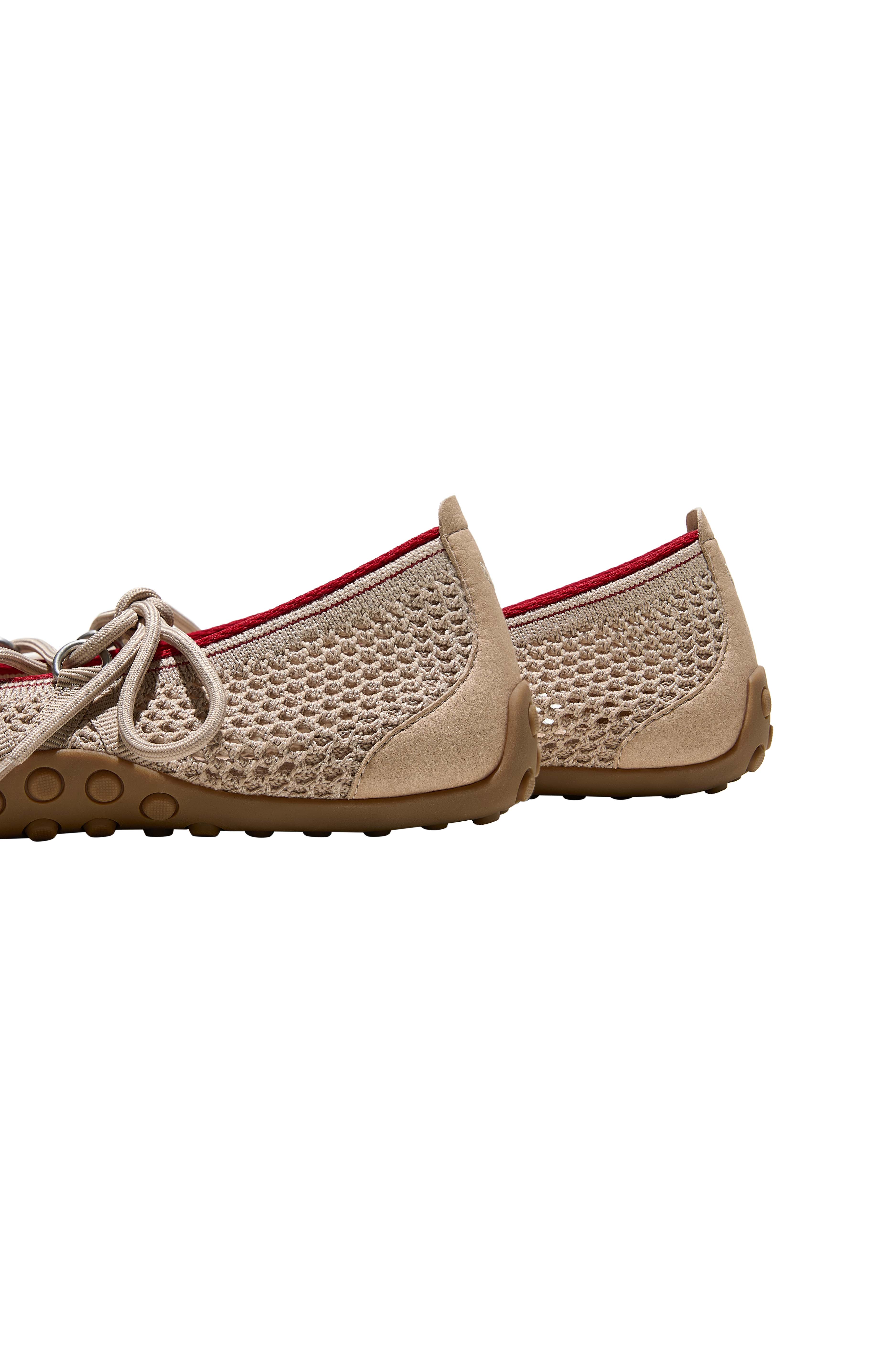 Cecily Square-Toe Ballet Flats Hybrid Mesh Mary Janes, Alternate, color, ALMOND MESH