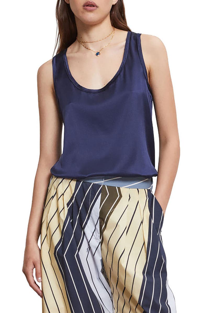 ottod'Ame Viscose And Silk Top, Main, color, Blue