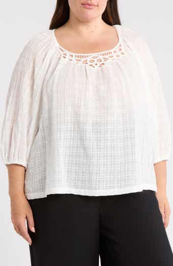 MAX STUDIO Lace Yoke Top