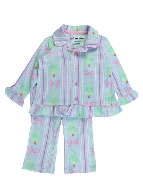 Rufflebutts Holiday Ruffle Flare Pajama Set In Green