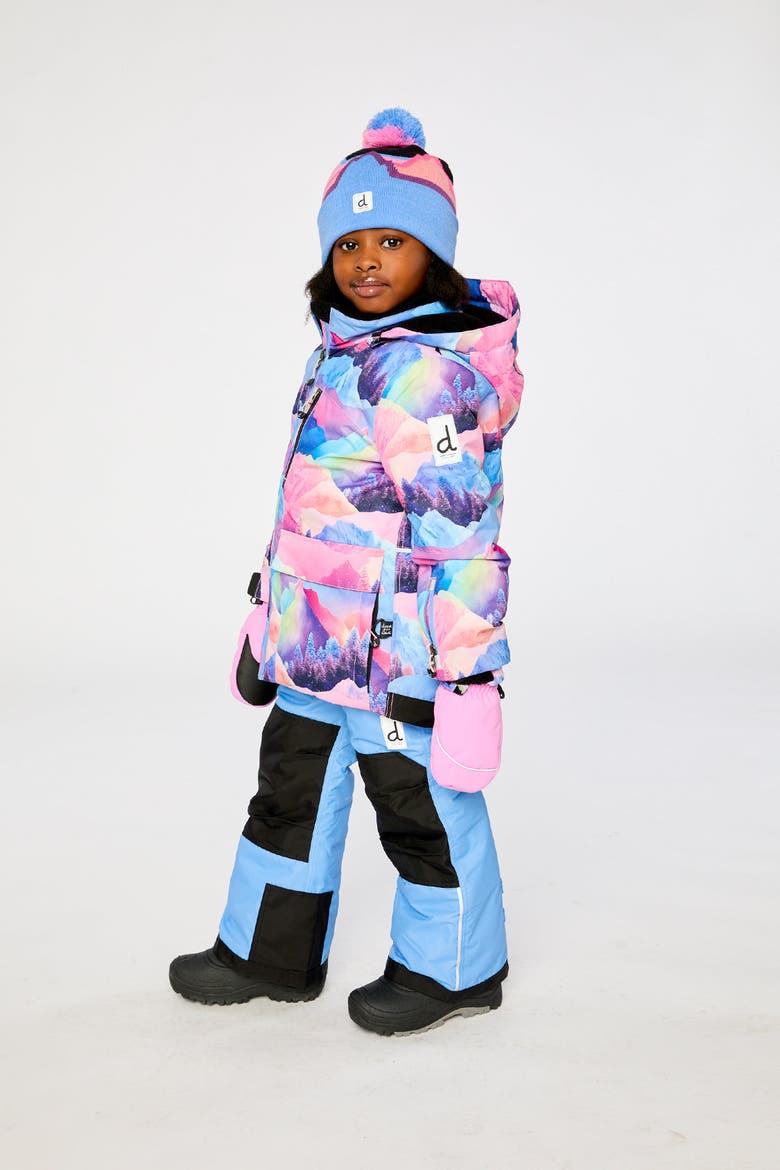 Play Mountain Jacket & Reinforced Pants Two Piece Snowsuit, Alternate, color, Pink Print with Blue Mountains