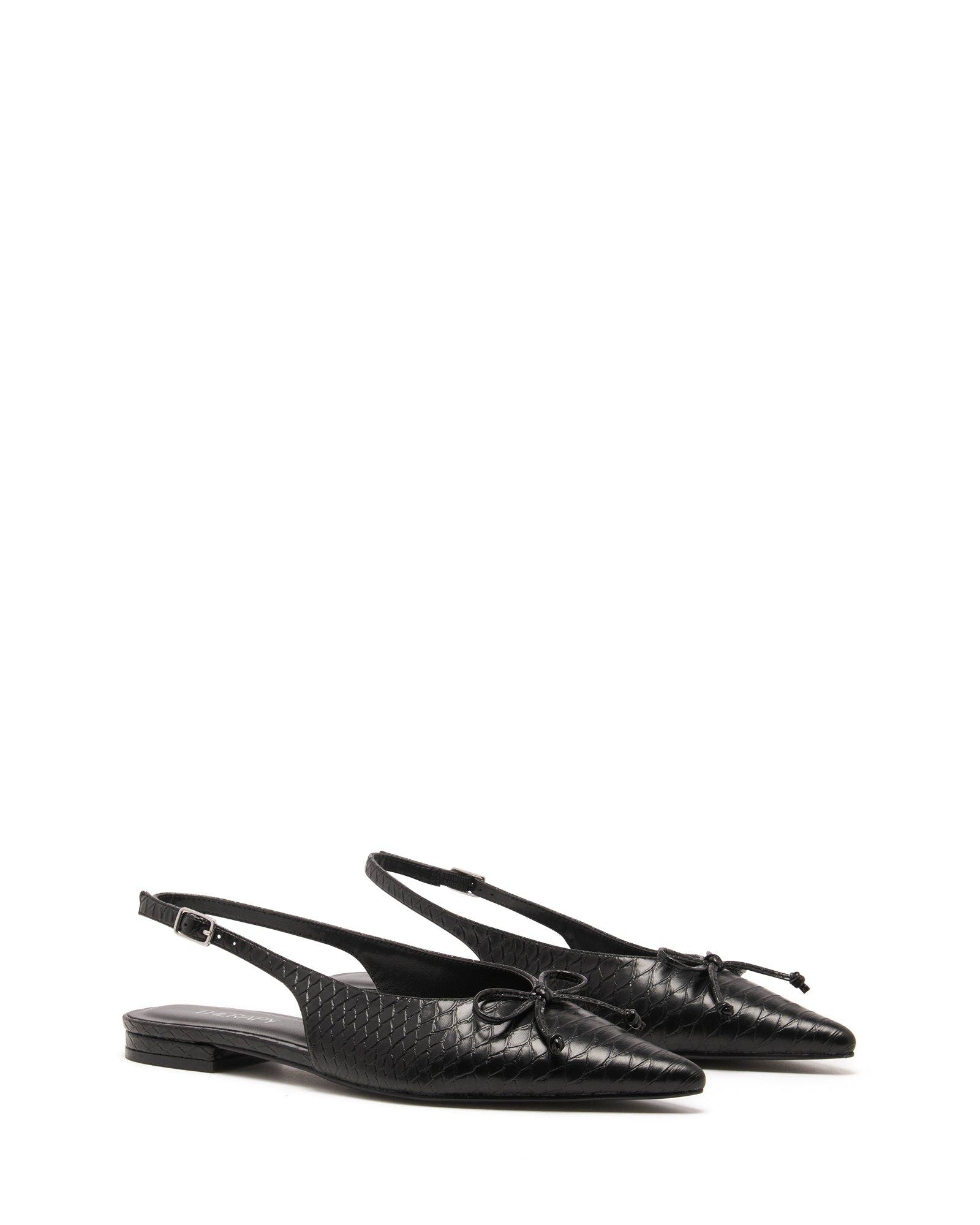 Therapy Australia Lavin Slingback Ballet Flat, Main, color, Black Snake Pu