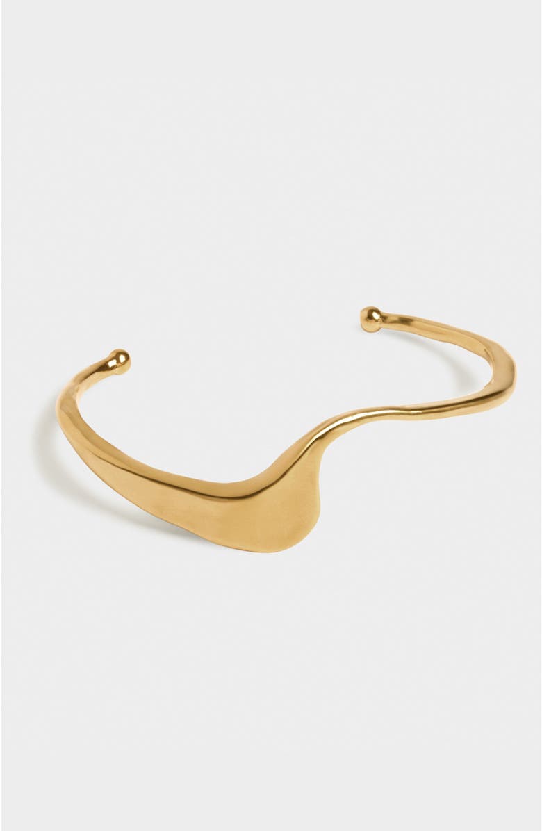 Katie Loxton Marina Wave Bangle, Main, color, Gold Coated