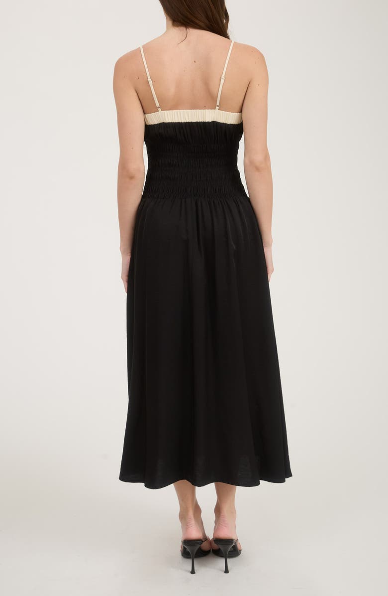 Blu Pepper Smocked Midi Sundress, Alternate, color, Black