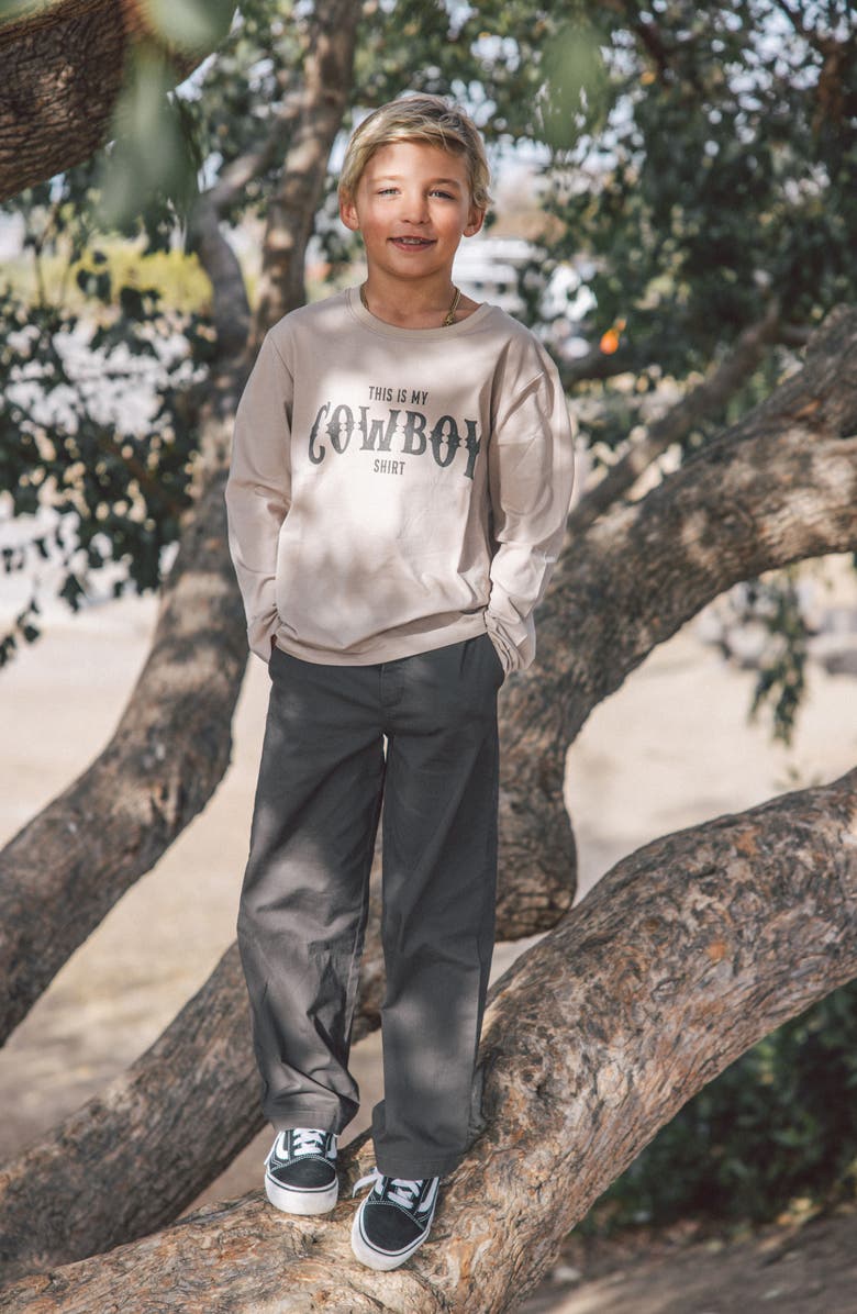 Feather 4 Arrow Kids' Cowboy Long Sleeve Graphic T-Shirt, Alternate, color,