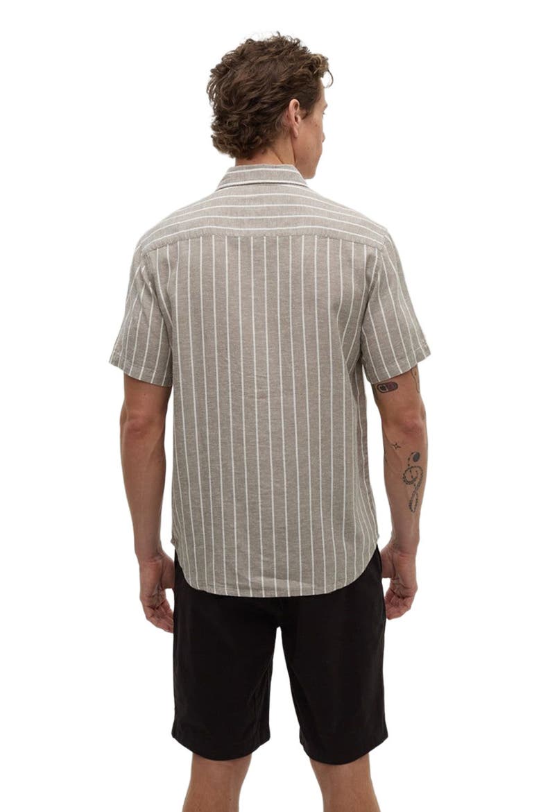 Dundas Shirt, Alternate, color, Clay/Wide Pinstripe