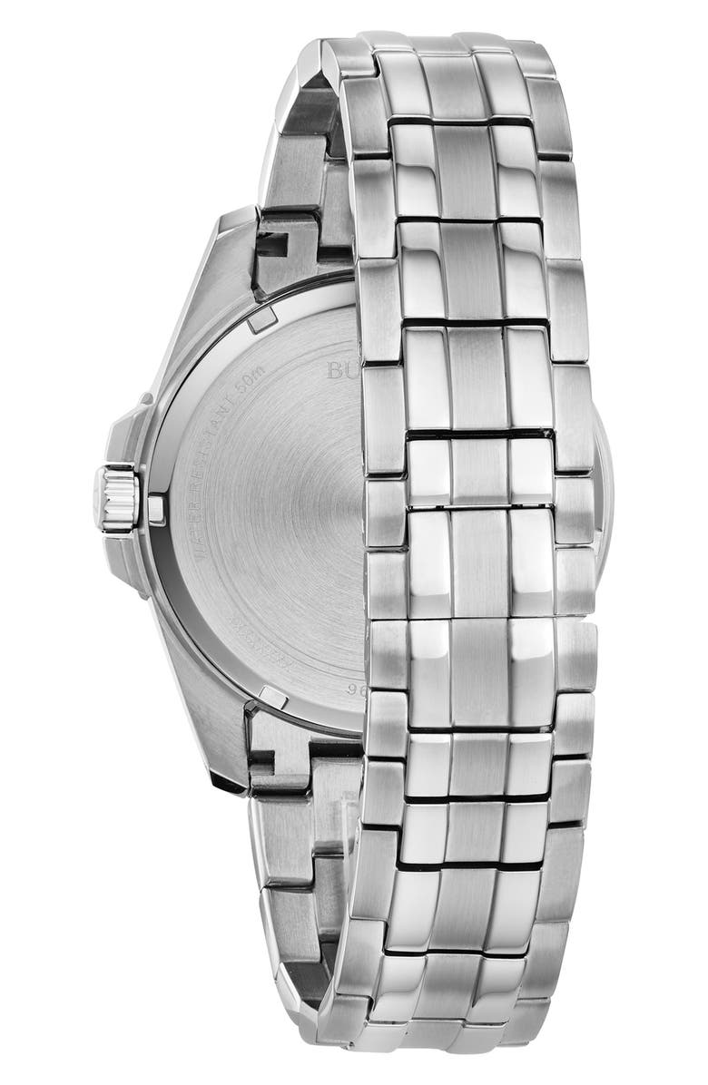 BULOVA Diamond Bracelet Watch & ID Bracelet Gift Set, 43mm, Alternate, color, Silver