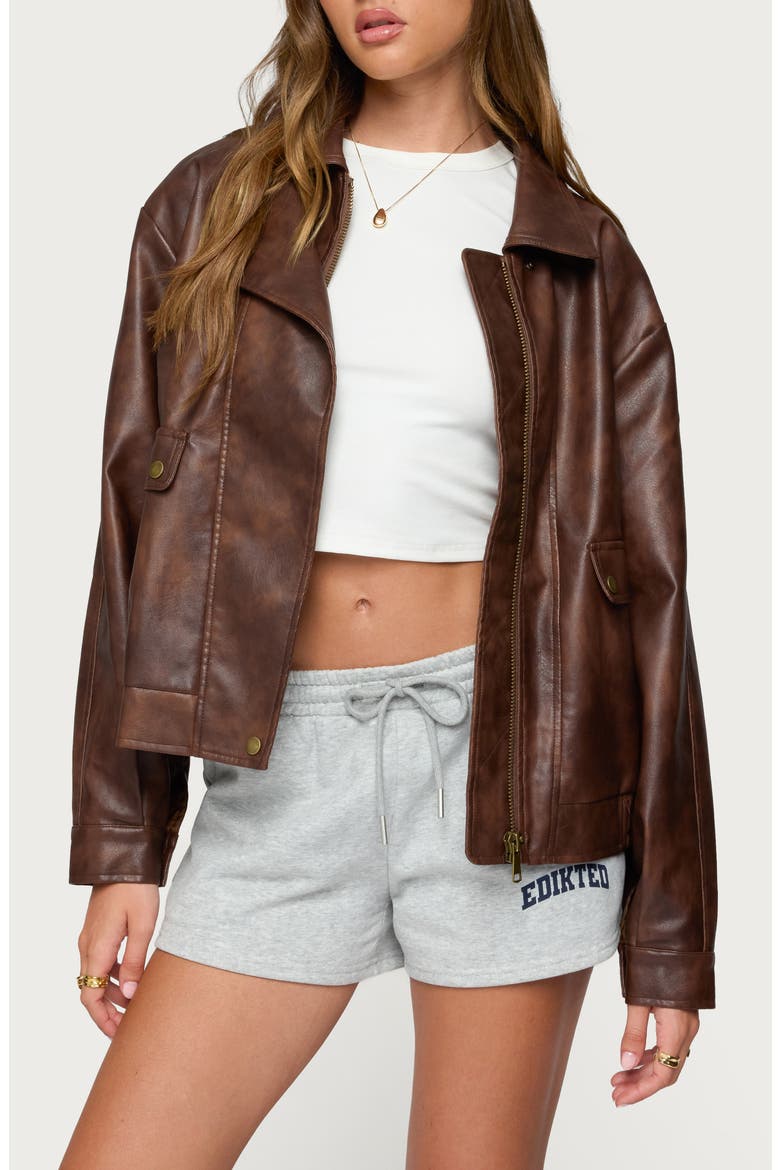 Ardella Oversize Faux Leather Jacket (Women) | Nordstrom