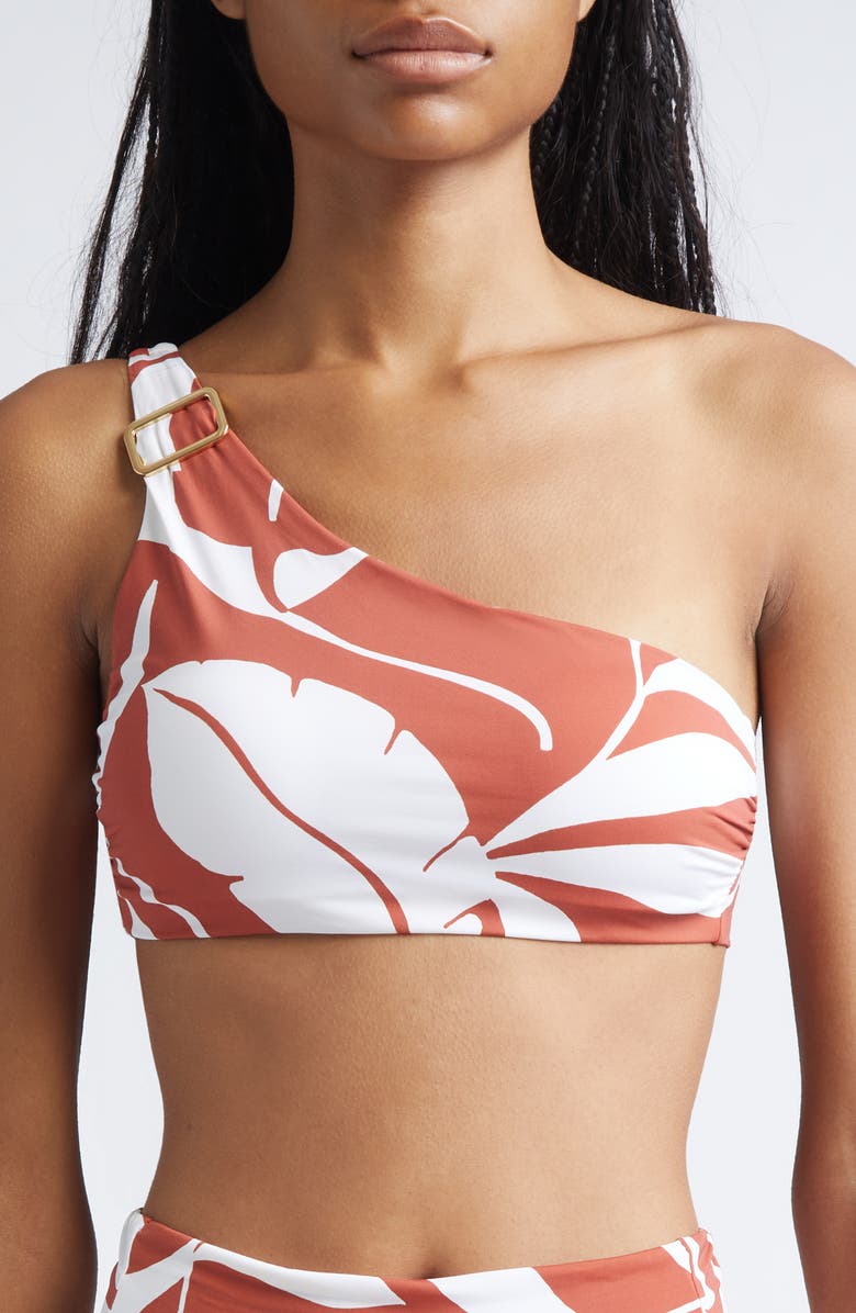 Max Mara Argenta One-Shoulder Bikini Top, Main, color, Rust