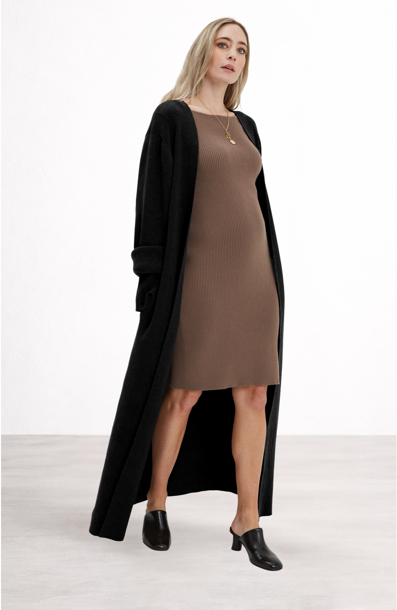 Nom Maternity Emaline Cardigan, Alternate, color, Black