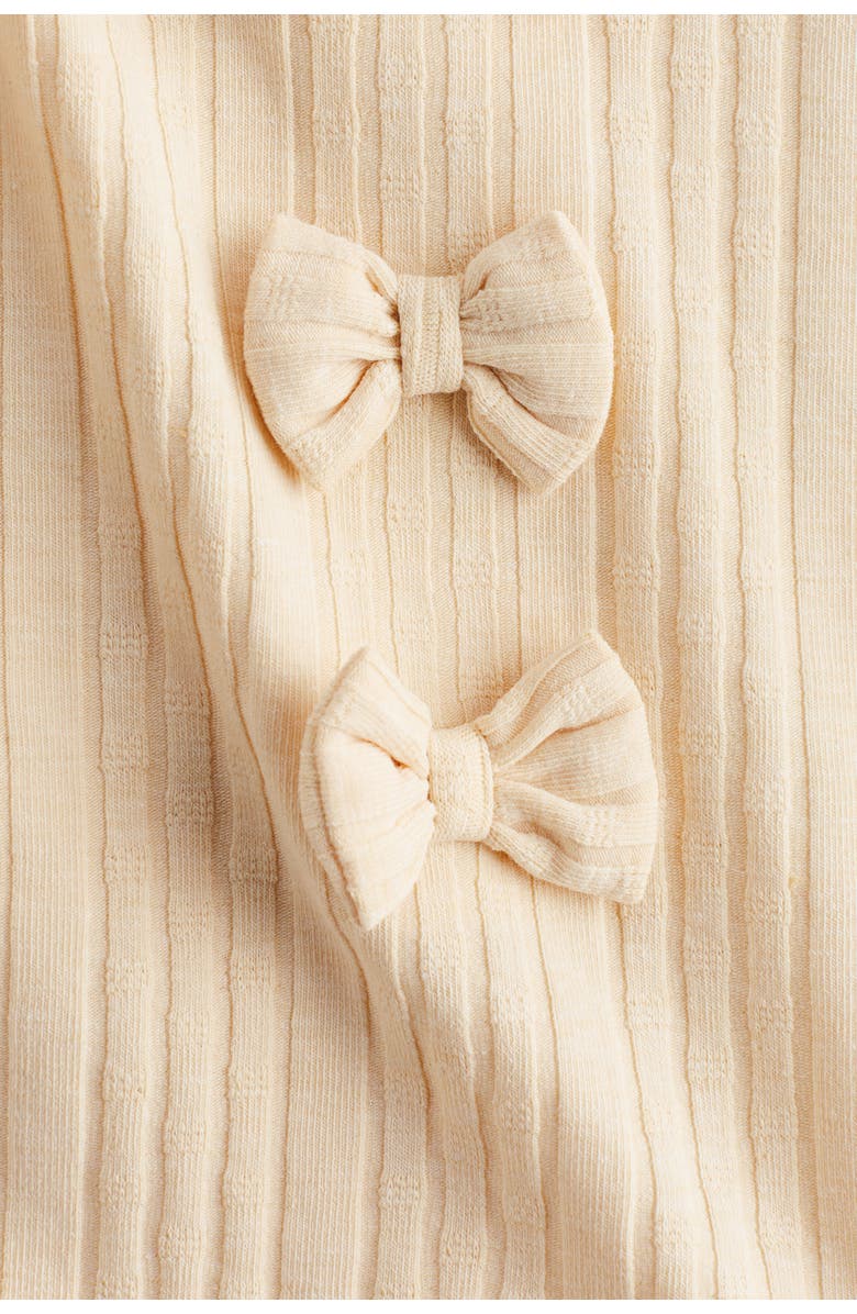 H&M 2-piece Knitted Bow-detail Set, Alternate, color, Light Beige