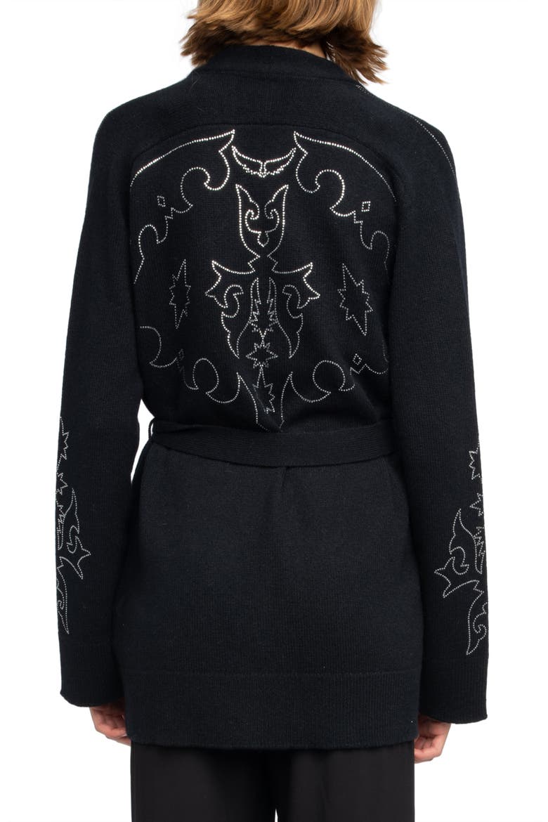 Salomy Crystal Embellished Cashmere Sweater, Alternate, color, BLACK