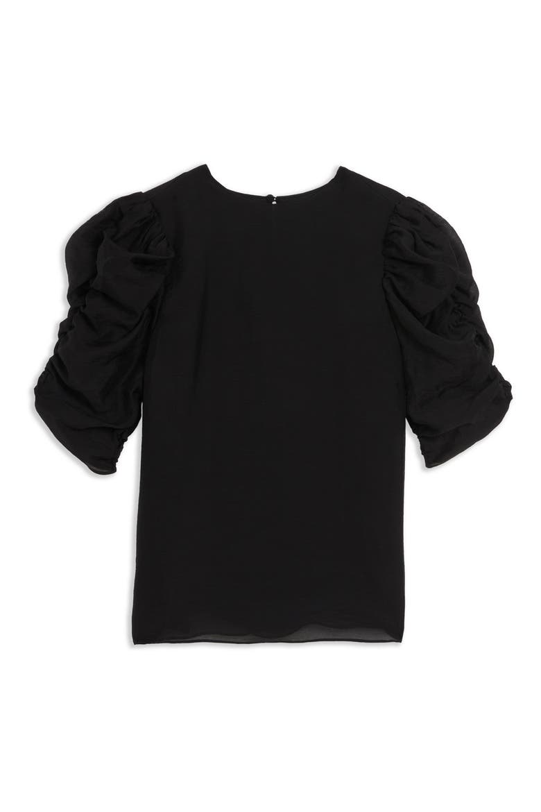 Sachiko Ruched Elbow Sleeve Top, Alternate, color, BLACK