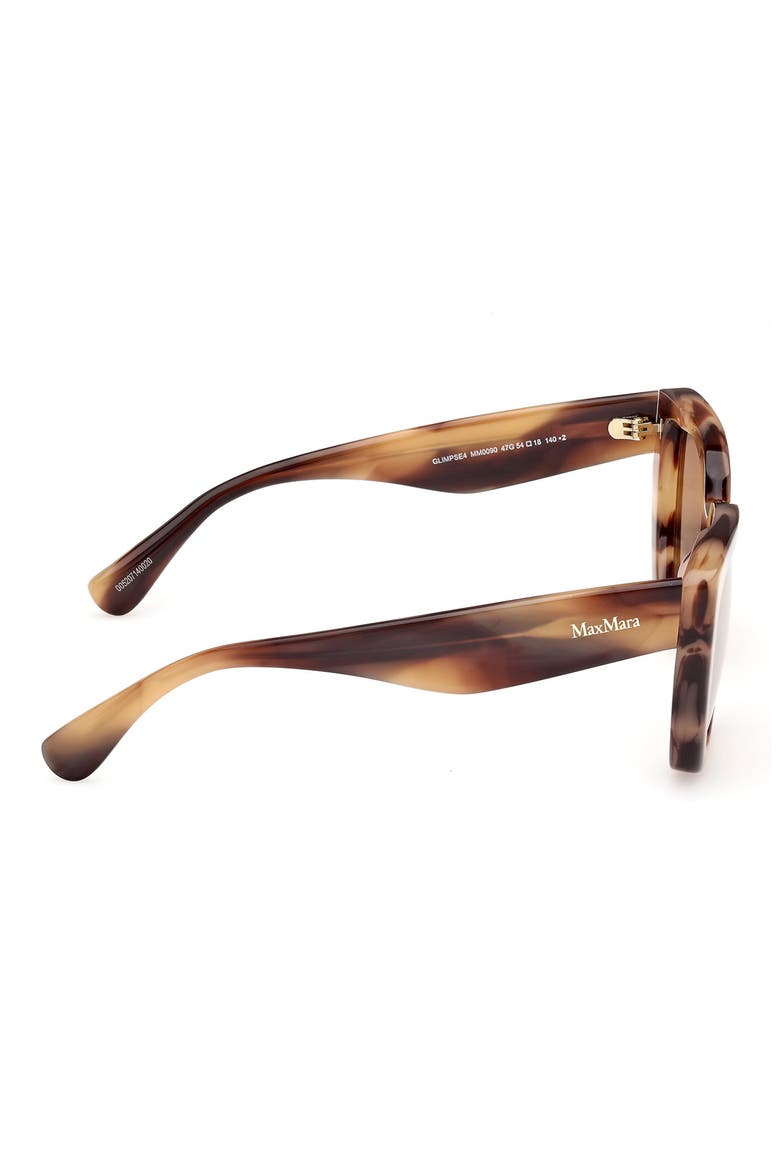 Glimpse4 54mm Polarized Cat Eye Sunglasses, Alternate, color, BROWN / BROWN MIRROR