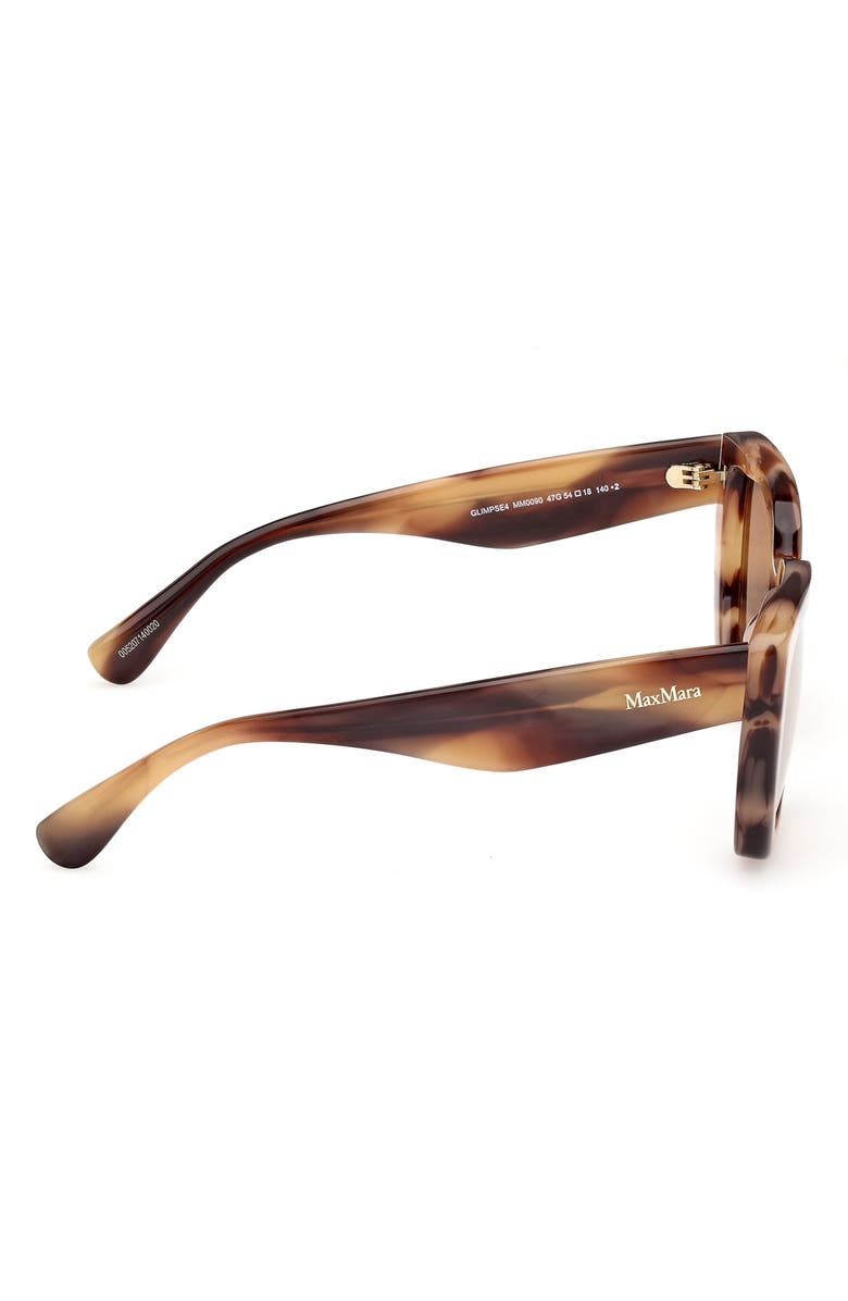 Max Mara Glimpse4 54mm Polarized Cat Eye Sunglasses, Alternate, color, Brown / Brown Mirror