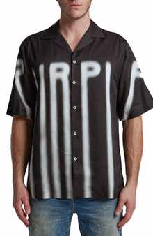 PURPLE BRAND Lyocell Graphic Camp Shirt