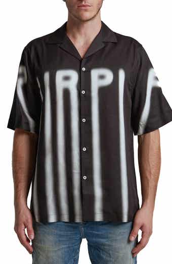 PURPLE BRAND Lyocell Graphic Camp Shirt