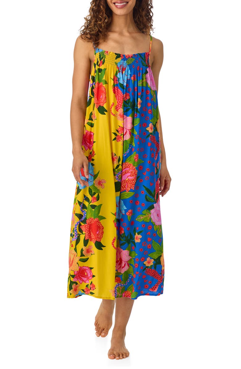 Room Service Pjs Smocked Print Nightgown, Alternate, color,