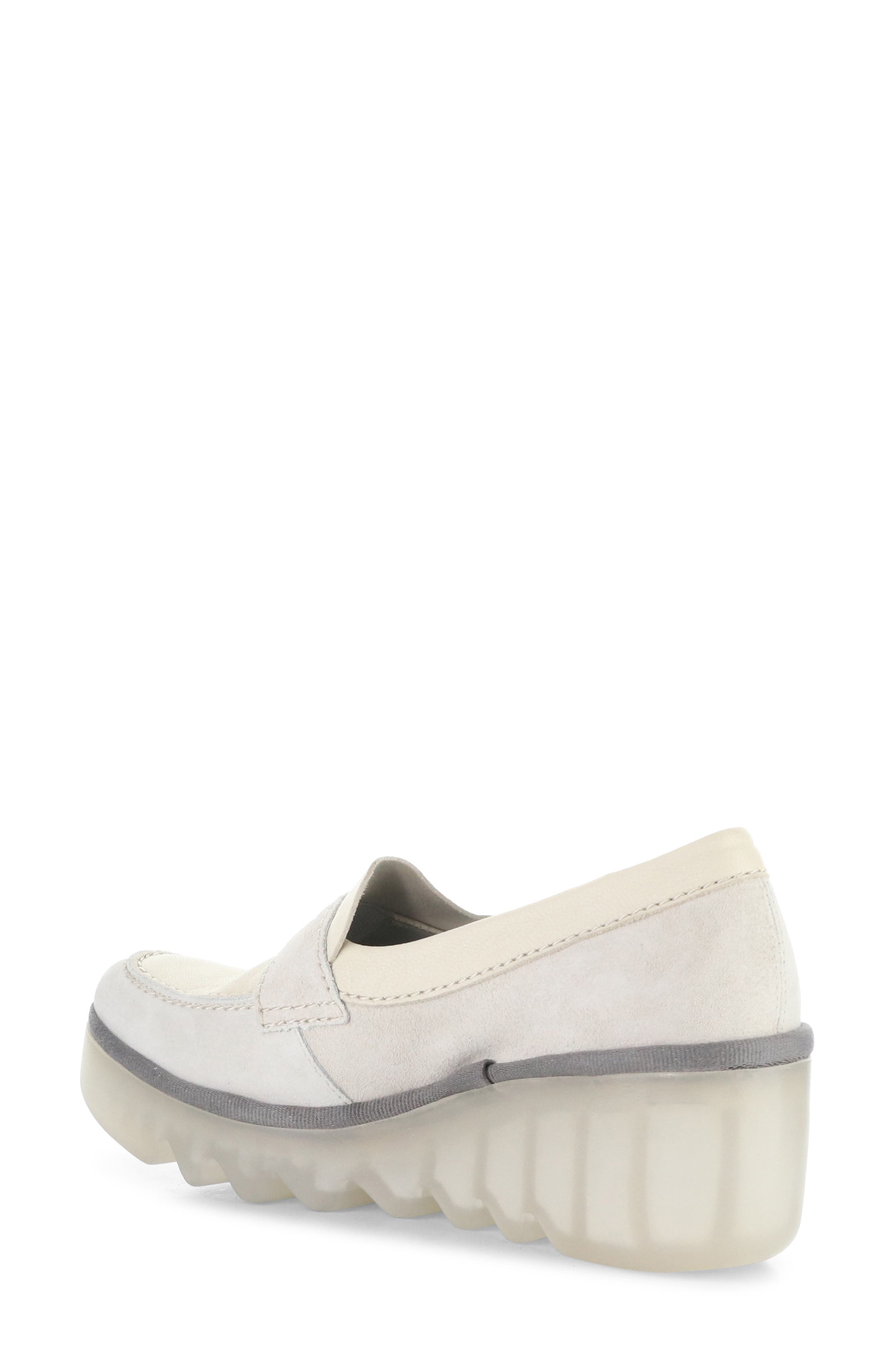 Bilz Platform Wedge Loafer, Alternate, color, OFF WHITE