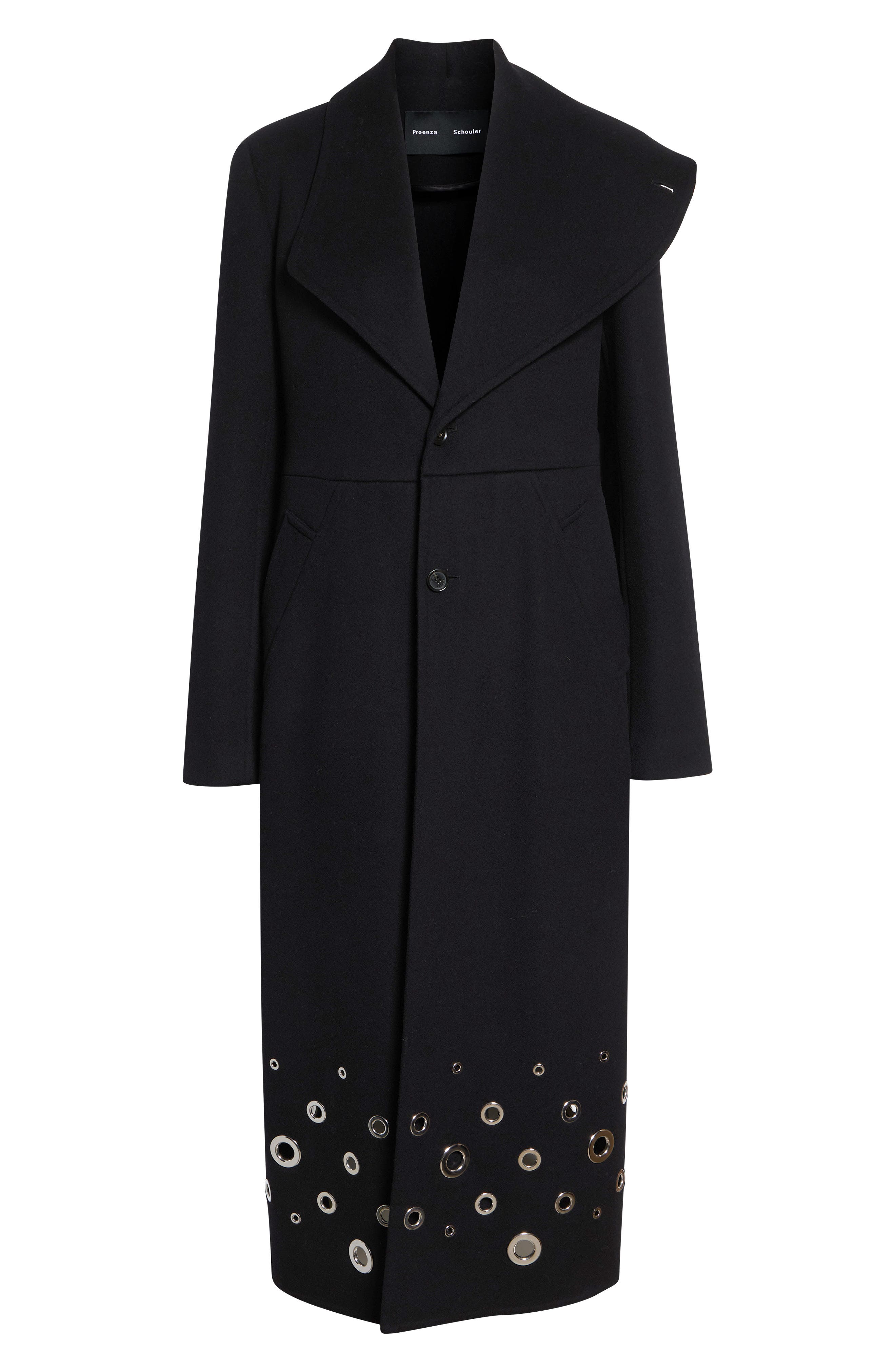 Proenza Schouler Alix Grommet Eyelet Wool Melton Coat (Women