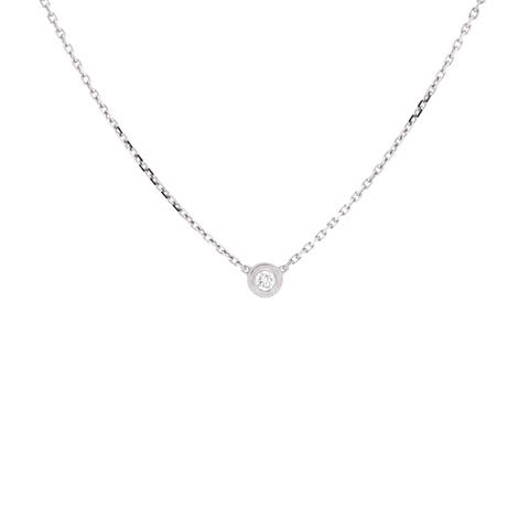Cartier D'Amour Pendant Necklace 18K White Gold and Diamond XS