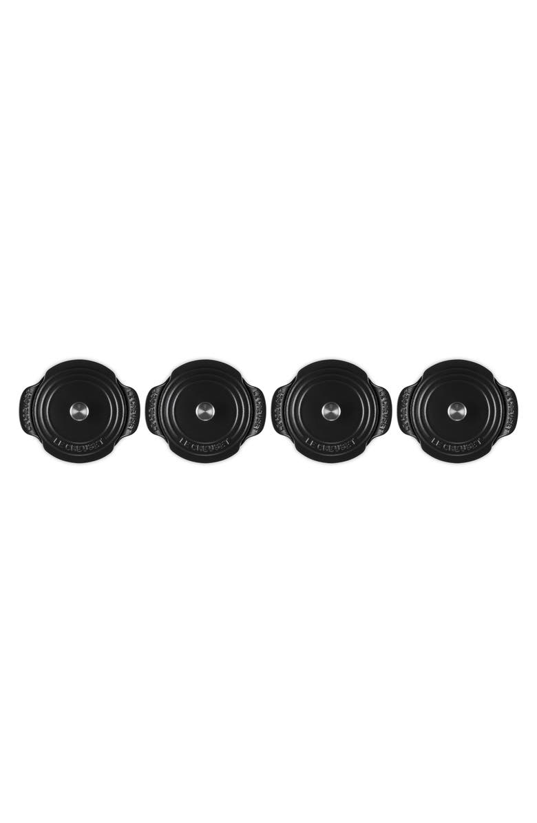 Le Creuset Gourmand Set of 4 1/3-Quart Enamel Cast Iron Braiser with Lid, Alternate, color, Matte Black