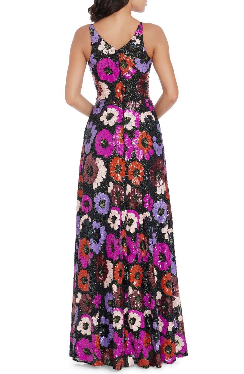 Dress the Population Alyssa Sequin Floral Sleeveless Gown, Alternate, color,