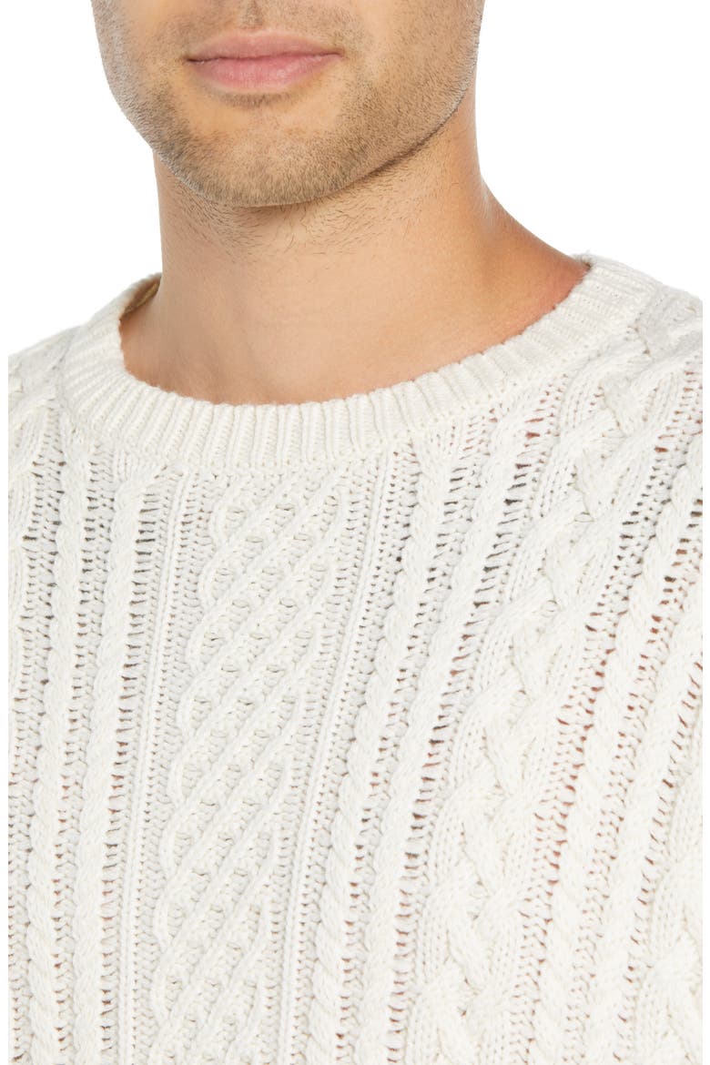Oversize Distressed Wool Blend Sweater, Alternate, color, BEIGE/ WHITE