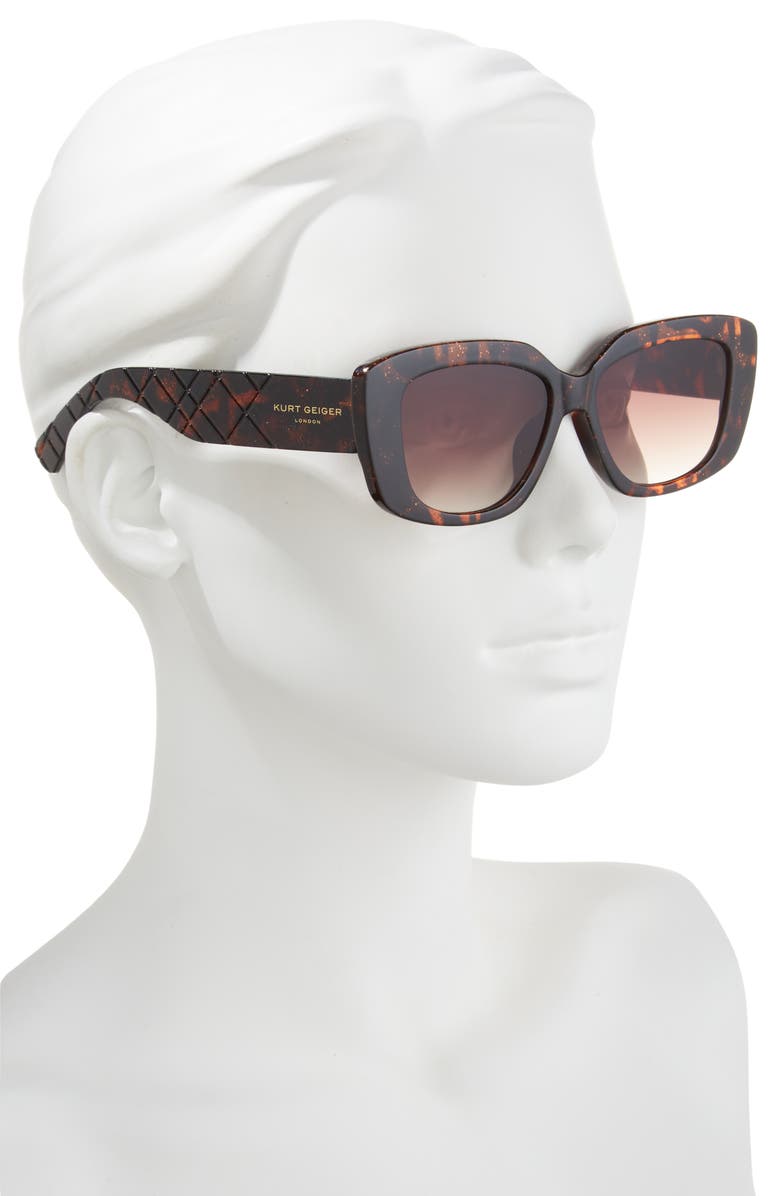 Kurt Geiger London Square Sunglasses, Alternate, color, Glitter Havana