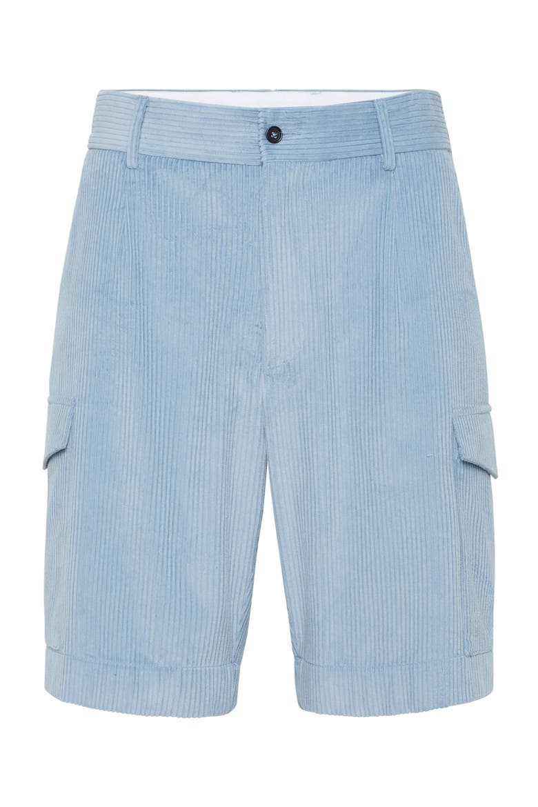 Velvet Gabardine Short Cargo Trousers Cool Kid Fit Men, Main, color, lightblue