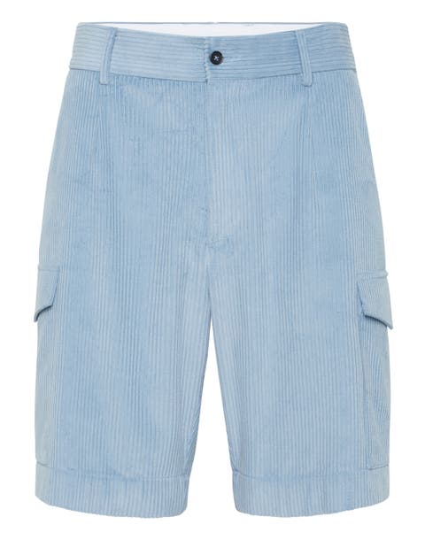 Velvet Gabardine Short Cargo Trousers Cool Kid Fit Men