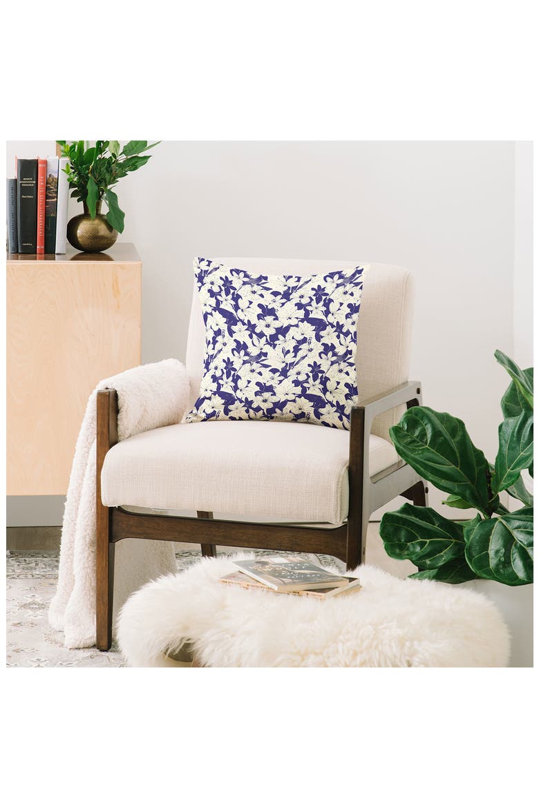 Modern Abstract Print Throw Pillow, Alternate, color, BLUE