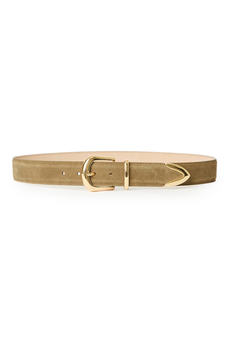 Marc Suede Belt, Main, color, DARK MOSS/ GOLD
