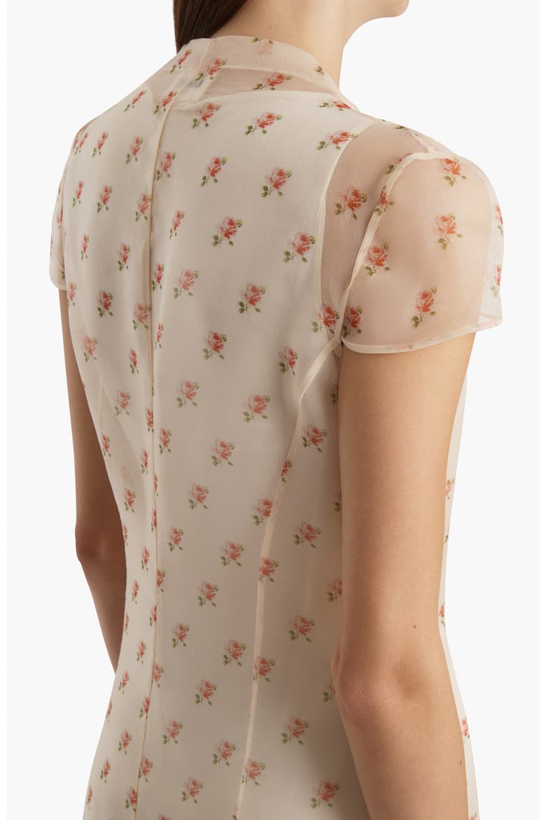 Meera Floral Silk Organza Dress, Alternate, color, SOFT PINK