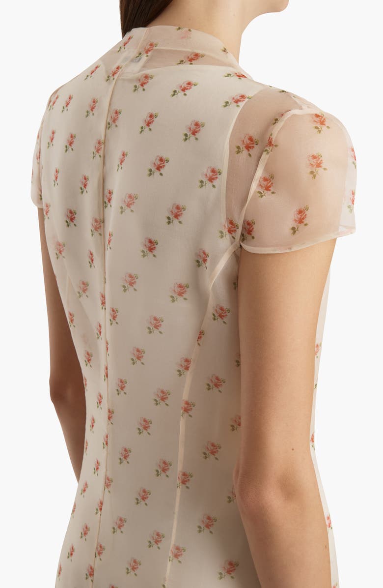 Khaite Meera Floral Silk Organza Dress, Alternate, color, Soft Pink