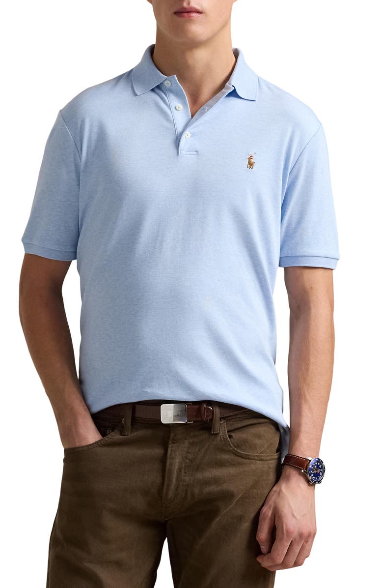 Polo Ralph Lauren Classic Fit Solid Blue Cotton Jersey Polo, Main, color, 