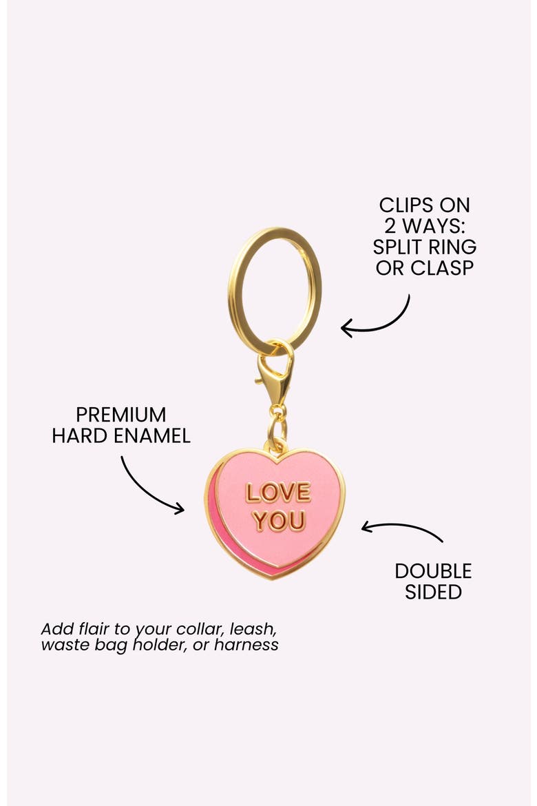 Love You Sweetheart Pet Collar Charm, Alternate, color, Love You Sweetheart
