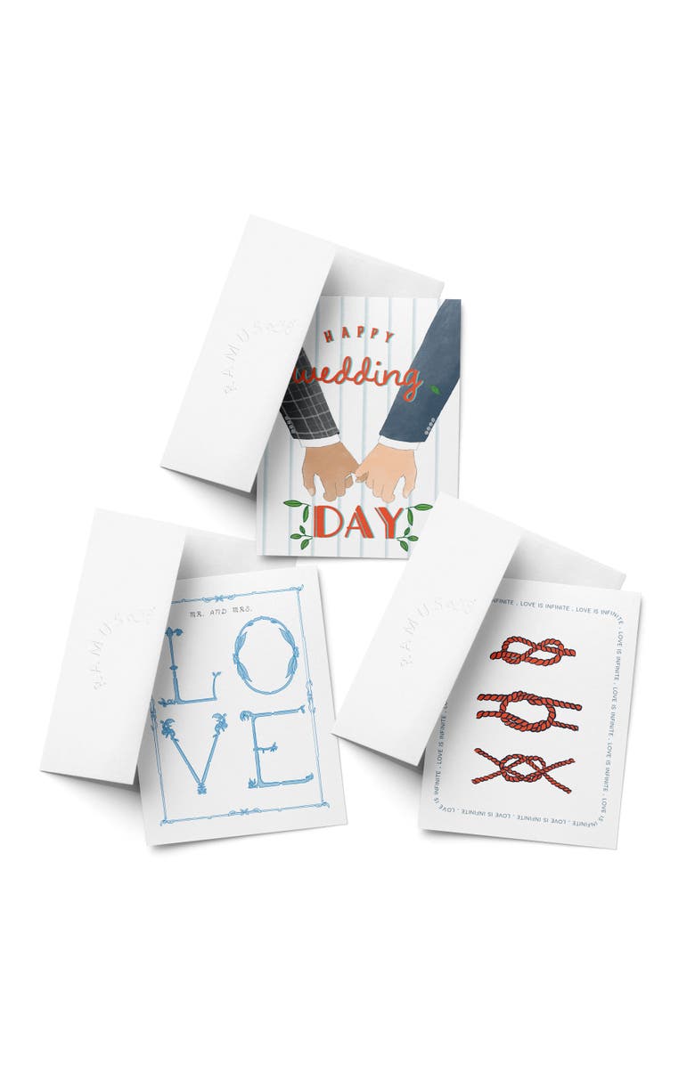 Ramus & Co Wedding Greeting Card Pack (3ct) "Love, Forever Knot, Happy Wedding Day Guys", Main, color, Multi-Pack