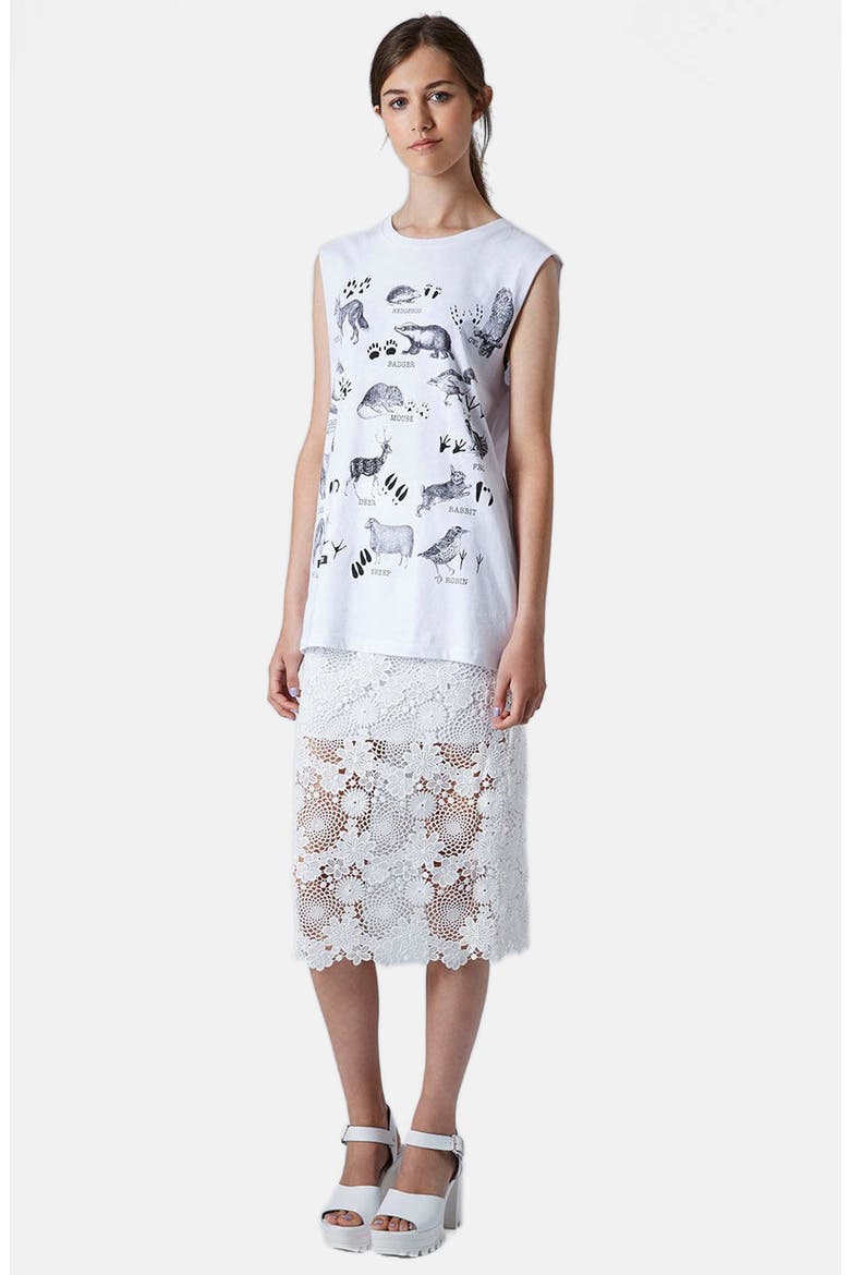 Lace Pencil Skirt, Alternate, color, CREAM
