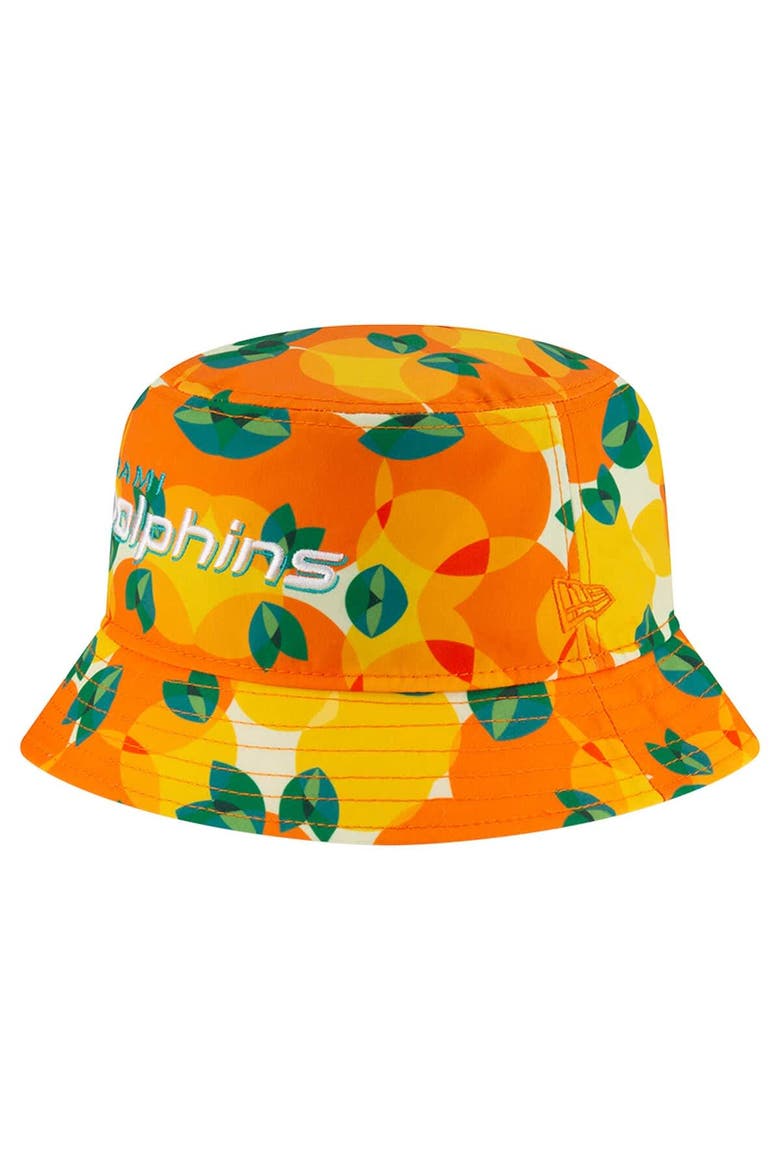 Men's New Era Orange Miami Dolphins Citrus Bucket Hat, Alternate, color, Orange