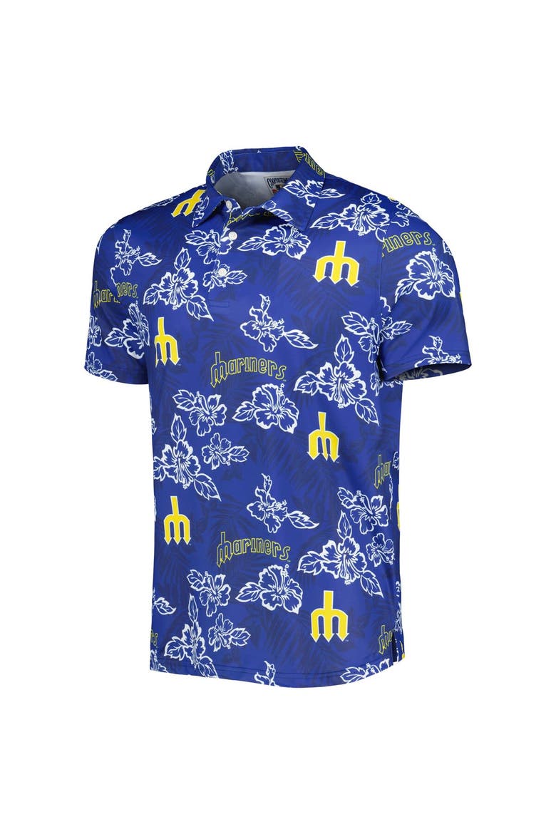 Men's Reyn Spooner Navy Seattle Mariners Cooperstown Collection Puamana Print Polo, Alternate, color, Navy