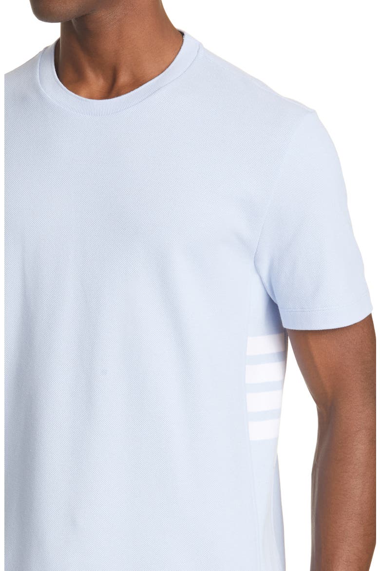 4-Bar Back Stripe Piqué T-Shirt, Alternate, color, LIGHT BLUE