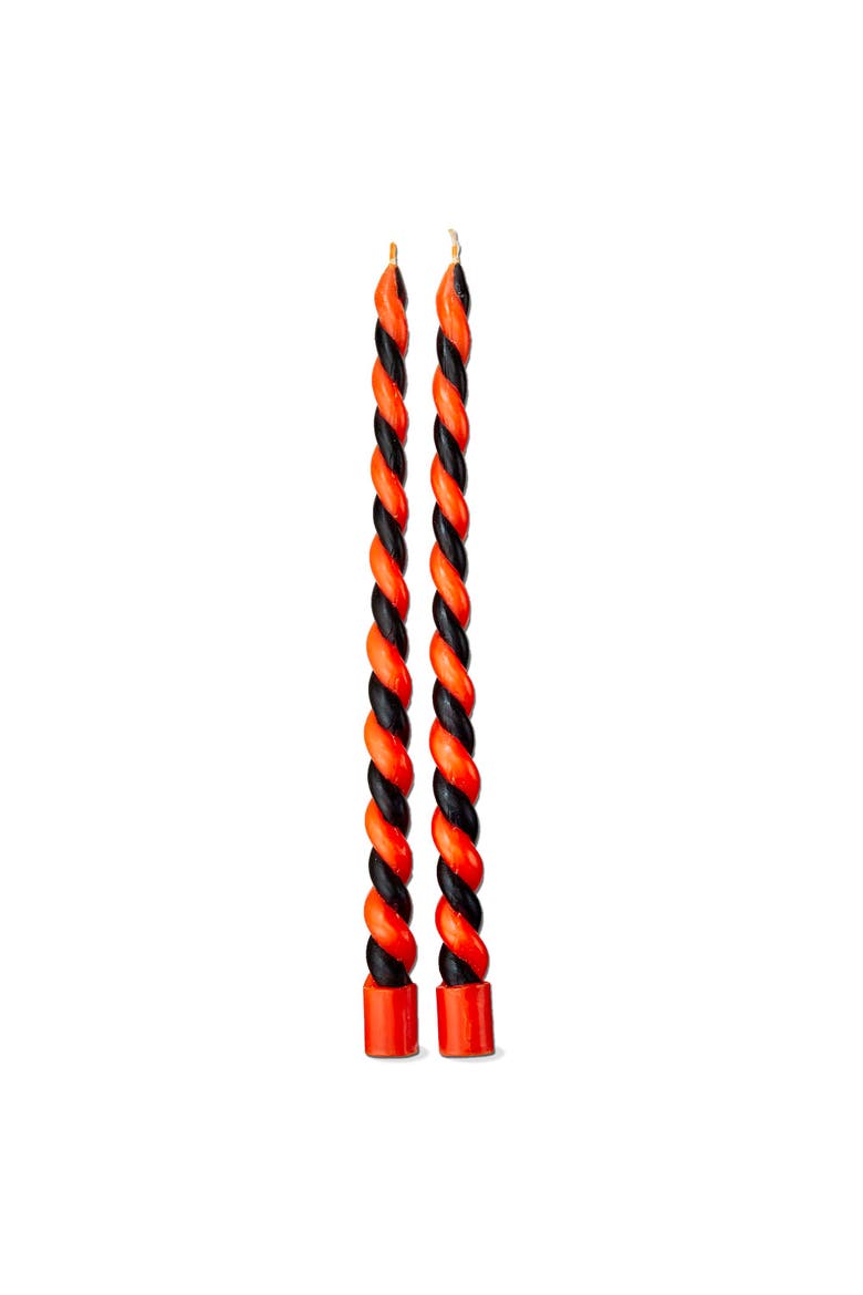 Halloween Twist Taper Candles, Main, color, Orange