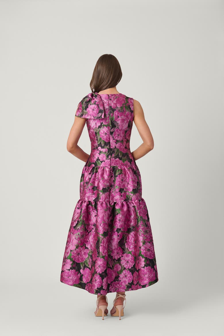 Essex Floral Jacquard Kelsey Dress, Alternate, color, Magenta/Green