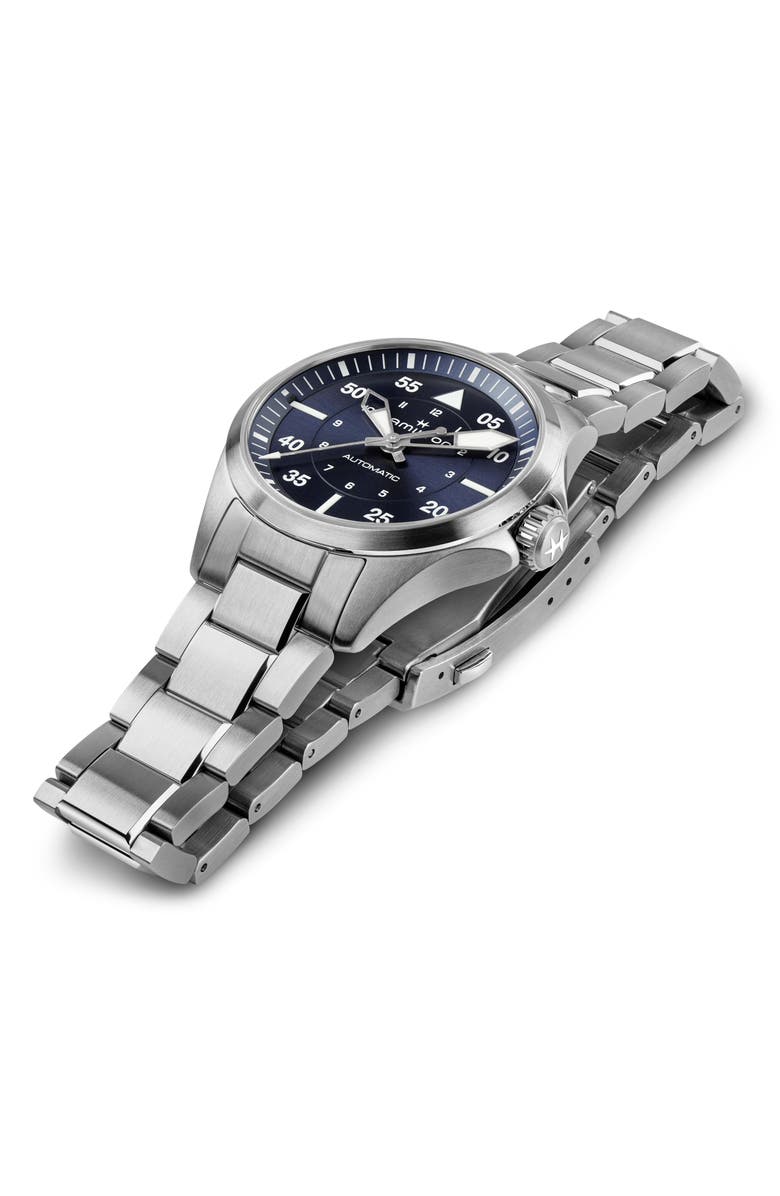 Hamilton Khaki Aviation Pilot Automatic Bracelet Watch, 36mm, Alternate, color, Blue
