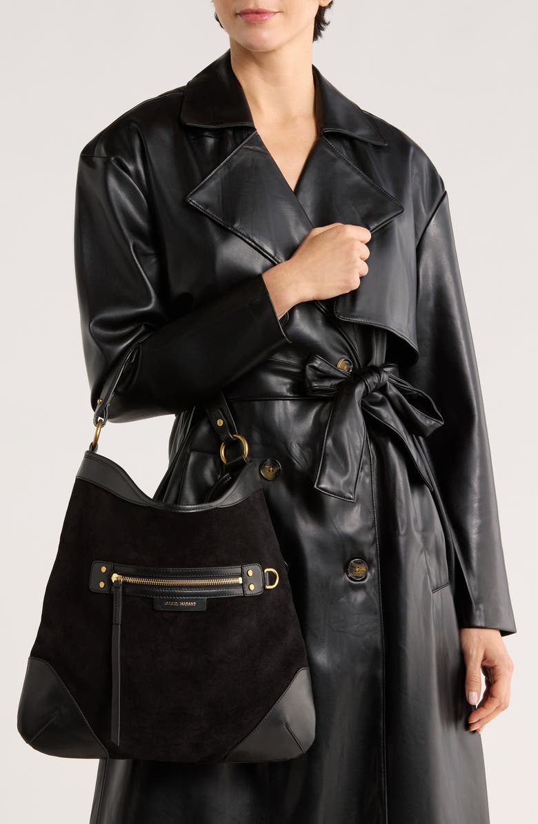 Isabel Marant Botsy Day Suede Hobo Bag, Alternate, color,