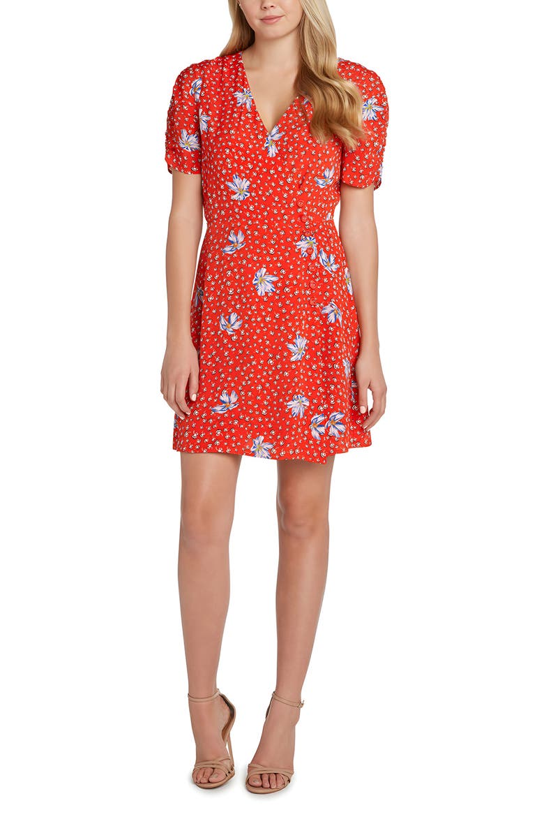 Susanna Faux Wrap Dress, Main, color, LIPSTICK