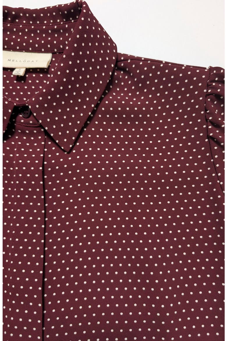 Luxe Crepe Top, Alternate, color, TAWNY PORT DOT